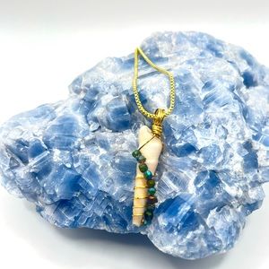 Seashell necklace with titanium beads